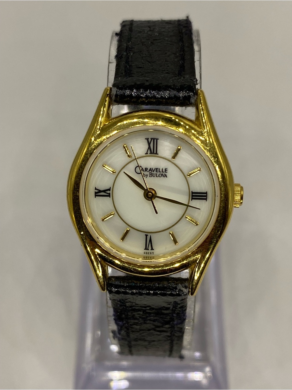 Caravelle ^^^  Gold-Tone Watch /  Black Strap * Luxury ***